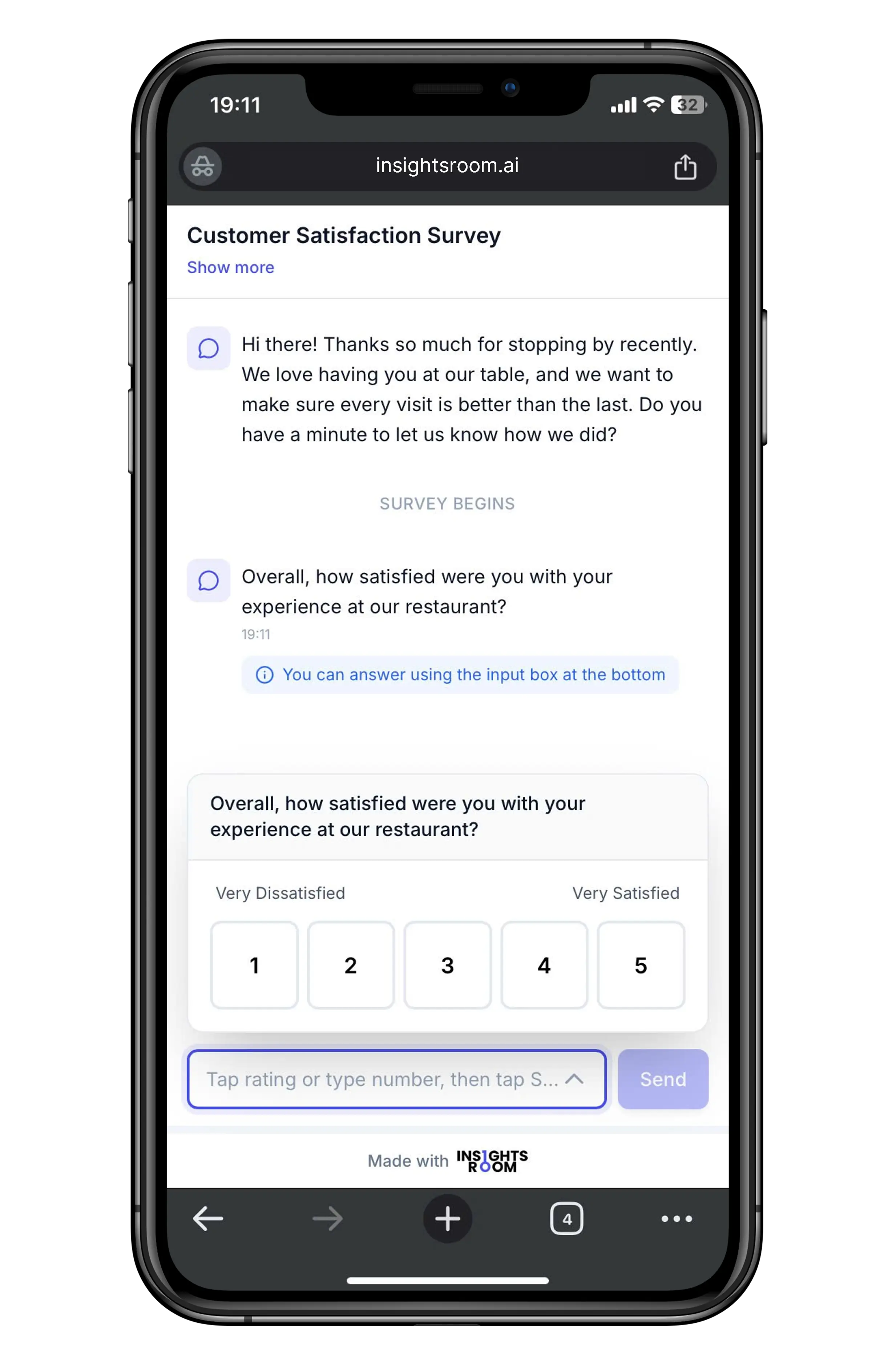 Take survey interface